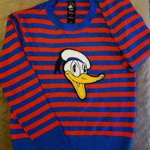 Striped Angry Donald Duck Sweater